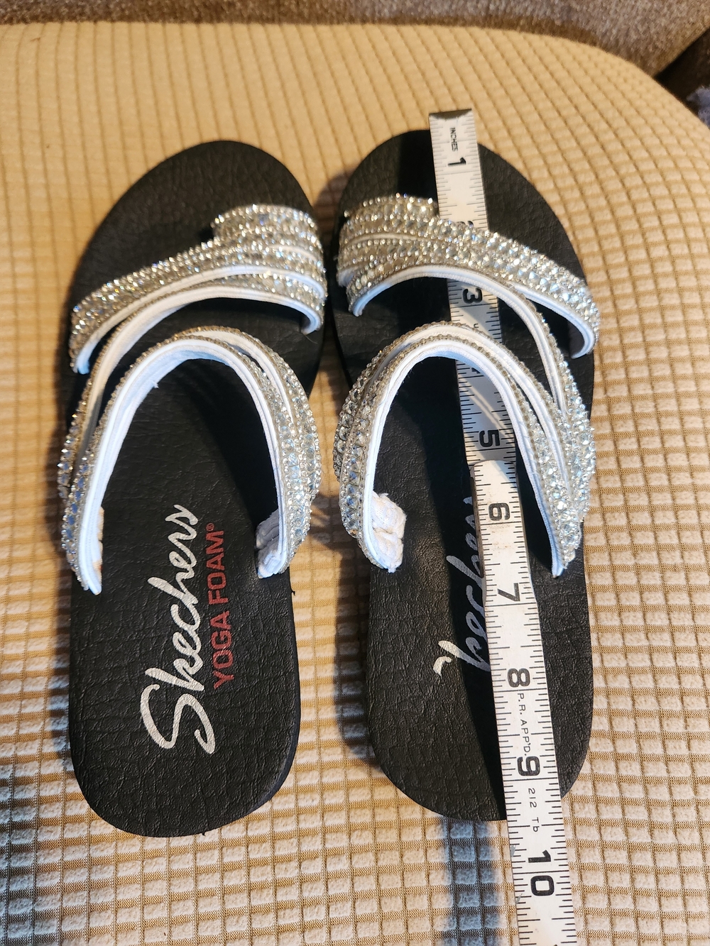 Skechers Women's Black Embellished Slide Sandals Size 7 - Picture 5 of 6